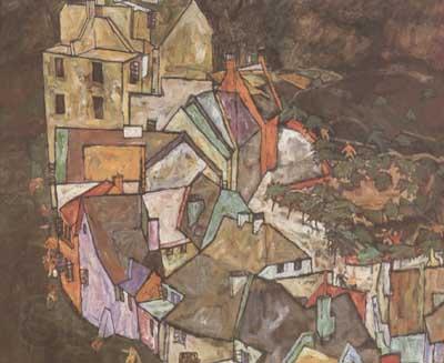 Egon Schiele Edge of Town (Kruman Town Crescent III) (mk12) Spain oil painting art